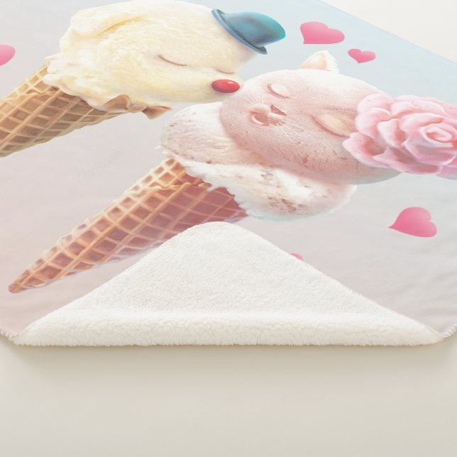 Ice Cream Couple – Love at First Lick Sherpa Blanket (3/4)