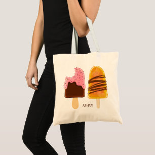 Ice Cream custom monogram tote bags