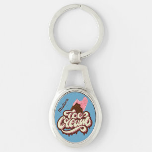 Ice Cream custom name & colour key chain