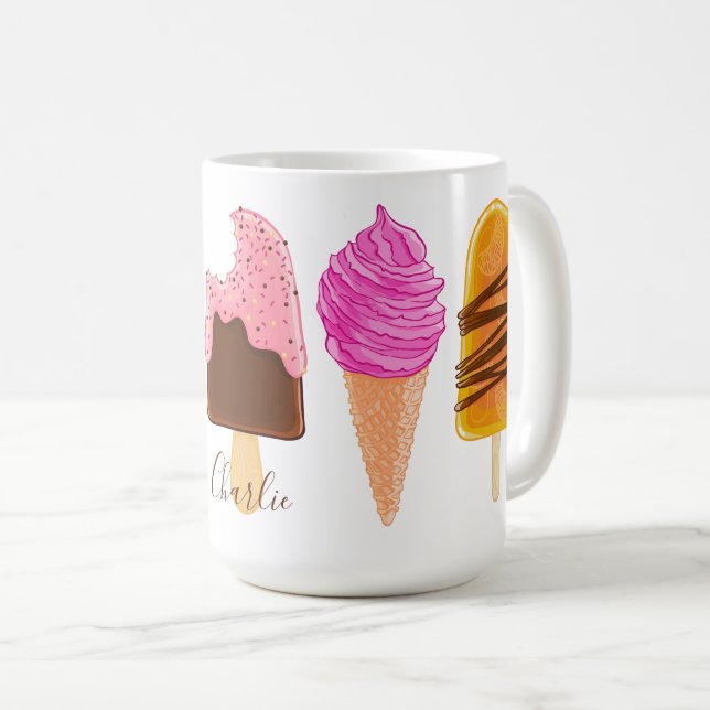 Ice Cream custom name mugs (Front Right)