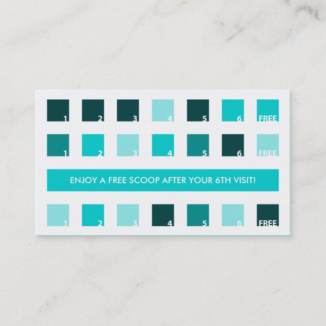 ICE CREAM customer appreciation (mod squares) Loyalty Card (Front)