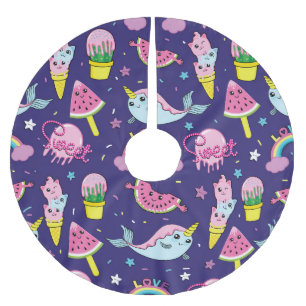 Ice Cream: Cute Seamless Brushed Polyester Tree Skirt