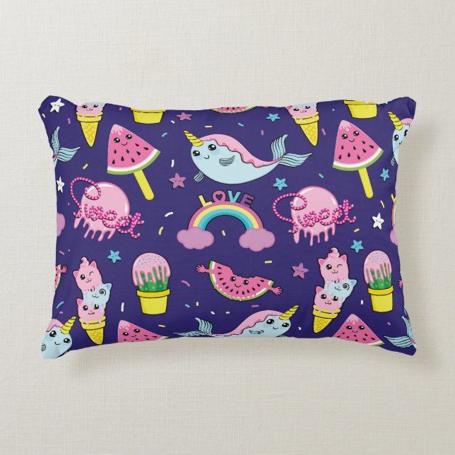 Ice Cream: Cute Seamless Decorative Cushion (Front)