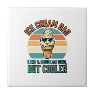 Ice Cream Dad Vintage Funny Cooler Dad Shirt Desig Ceramic Tile