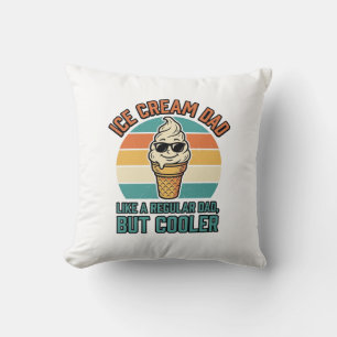 Ice Cream Dad Vintage Funny Cooler Dad Shirt Desig Cushion