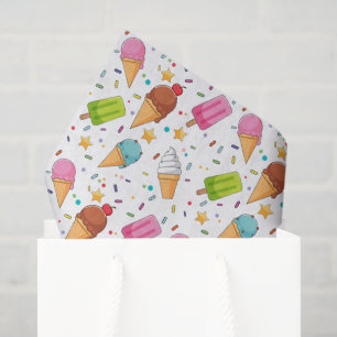 Ice Cream Decoupage Paper, Summer Dessert Tissue Paper
