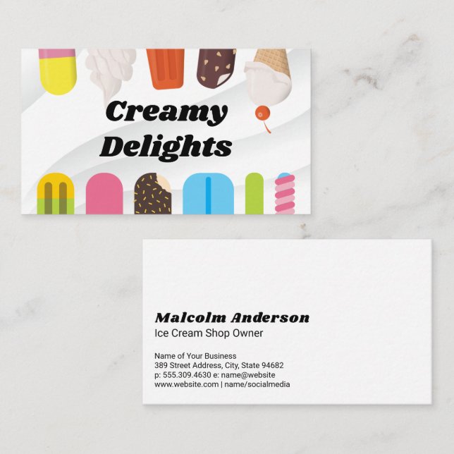 Ice Cream Desserts Business Card (Front/Back)