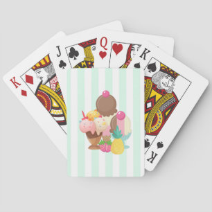 Ice Cream Desserts Neopolitan Flavours Playing Cards