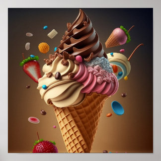 Ice cream Digital Art Poster