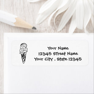 Ice cream doodle logo custom return address label