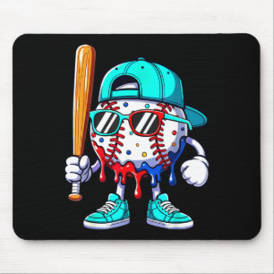 Ice Cream Drip Baseball Sts Baseball Lifestyle Boy Mouse Pad