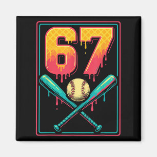 Ice Cream Drip Baseball Stuff 67 Meme Gen Alpha &a Magnet
