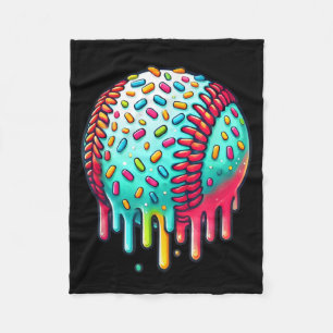 Ice Cream Drip Baseball Stuff Baseball Drip For Bo Fleece Blanket