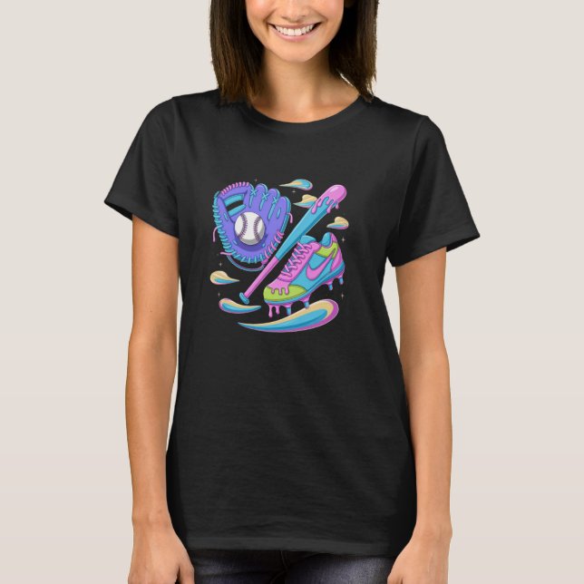 Ice Cream Drip Baseball Stuff Baseball Men Boys Dr T-Shirt (Front)