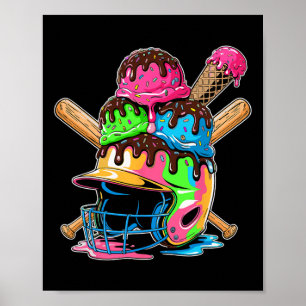 Ice Cream Drip Bysebyll Drip Helmet For Youth Boys Poster