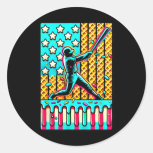 Ice Cream Drip Bysebyll Stuff Drip For Boys Americ Classic Round Sticker