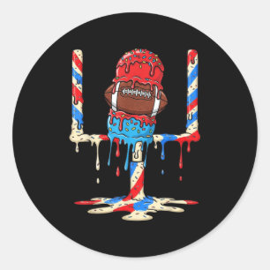 Ice Cream Drip Football Goalposts Football Drip Pa Classic Round Sticker