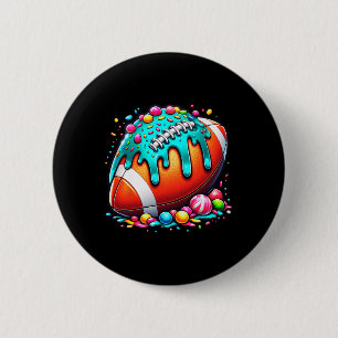 Ice Cream Drip Football Stuff For Boys Youth Toddl 6 Cm Round Badge
