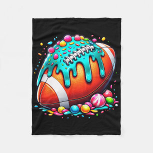 Ice Cream Drip Football Stuff For Boys Youth Toddl Fleece Blanket