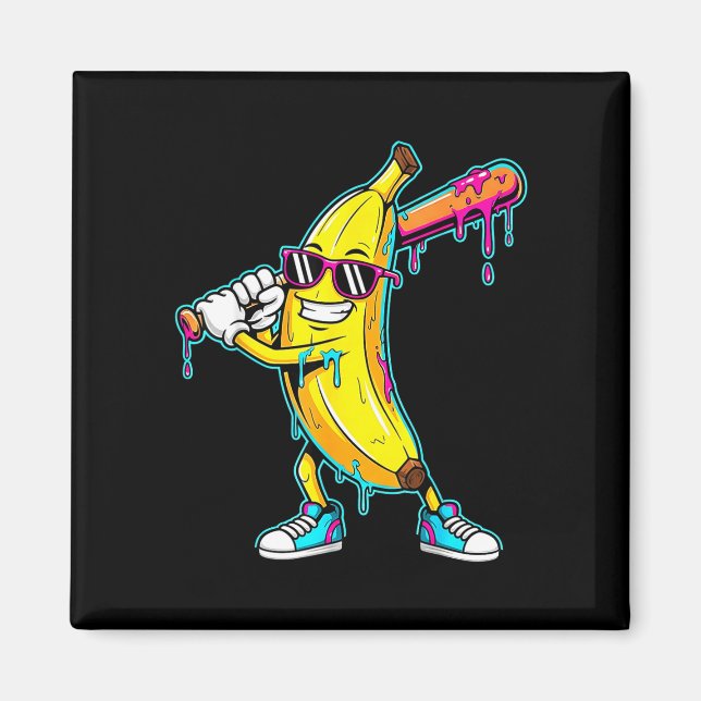 Ice cream drip graphic funny colour splash design  magnet (Front)