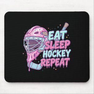 Ice Cream Drip Hockey Goalie Mask Eat Sleep Hockey Mouse Pad
