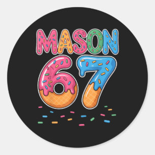 Ice Cream Drip Mason Six Seven 6 7 Gen Alpha Slang Classic Round Sticker