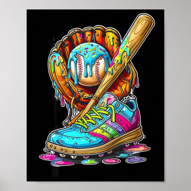 Ice Cream Drip Sell Stuff Softll Drip Glove T Shoe Poster (Front)
