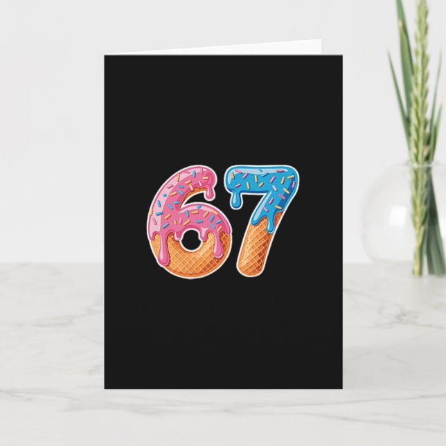 Ice Cream Drip Six Seven 6 7 Meme 67  Card (Front)