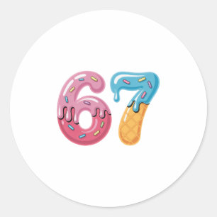 Ice Cream Drip Six Seven Sports Cool Meme 67 Funny Classic Round Sticker