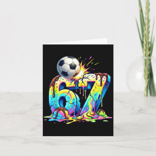 Ice Cream Drip Soccer 67 Six Seven Funny Gen Alpha Card
