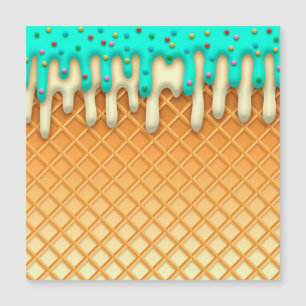 Ice Cream Drip Waffle Cone Mint With Sprinkles