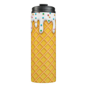 Ice Cream Drip Waffle Cone With Sprinkles Thermal Tumbler