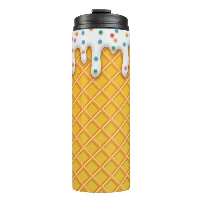 Ice Cream Drip Waffle Cone With Sprinkles Thermal Tumbler (Front)
