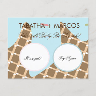 Ice Cream Dripping Gender Reveal DIY Scratch Cards