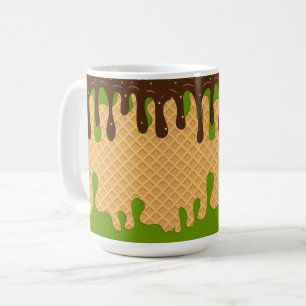 Ice Cream,Dripping Matcha Choco Bliss, Modern Coffee Mug