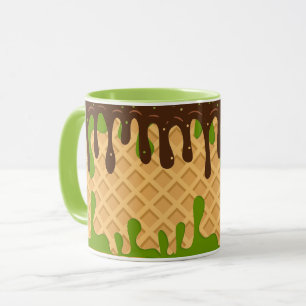Ice Cream,Dripping  Matcha Choco Bliss , Modern  Mug