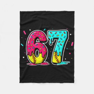 Ice Cream Dripping Softll Drip Funny 6 7 Six Seven Fleece Blanket