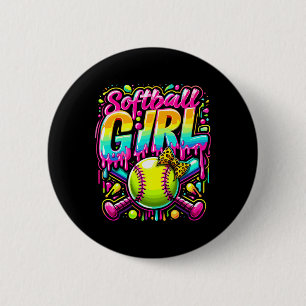 Ice Cream Dripping Softll Girl Player Softll T 6 Cm Round Badge