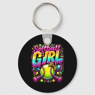 Ice Cream Dripping Softll Girl Player Softll T Key Ring