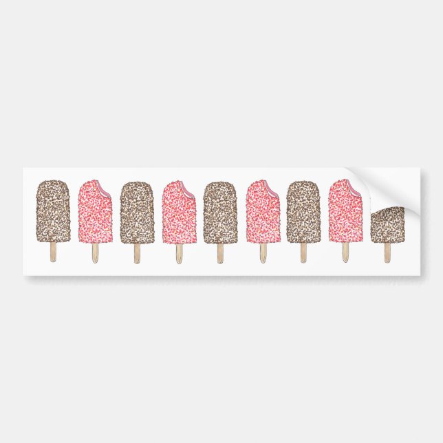 Ice Cream Eclair Popsicle Popsicles Bumper Sticker (Front)