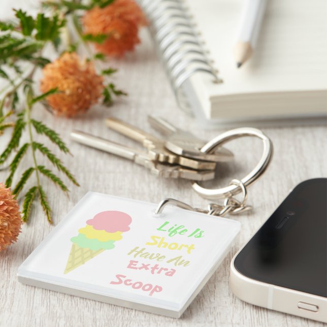 Ice Cream Extra Scoop Key Ring (Front Right)