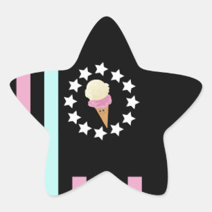 Ice Cream - Flag Star Sticker
