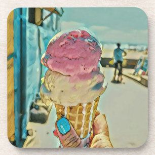 Ice cream flavour coaster