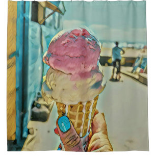 Ice cream flavour shower curtain