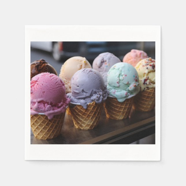 Ice Cream Flight Napkin (Front)
