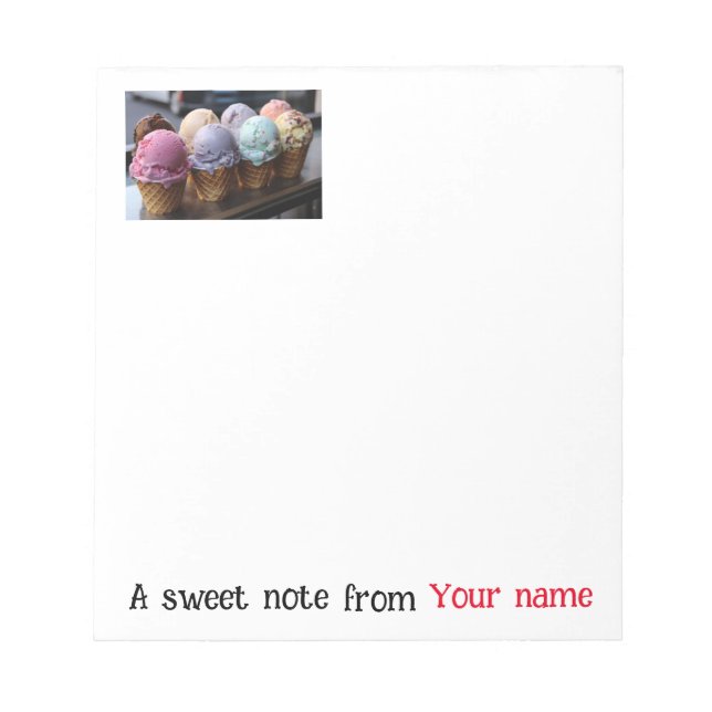 Ice Cream Flight Notepad (Front)