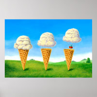 Ice Cream Float - Hot Air Balloon Funny Painting