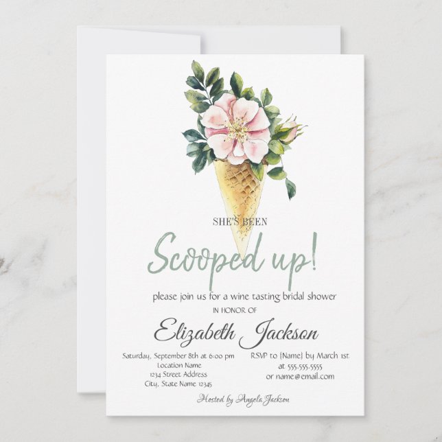Ice Cream Flower Bridal Shower  Invitation (Front)