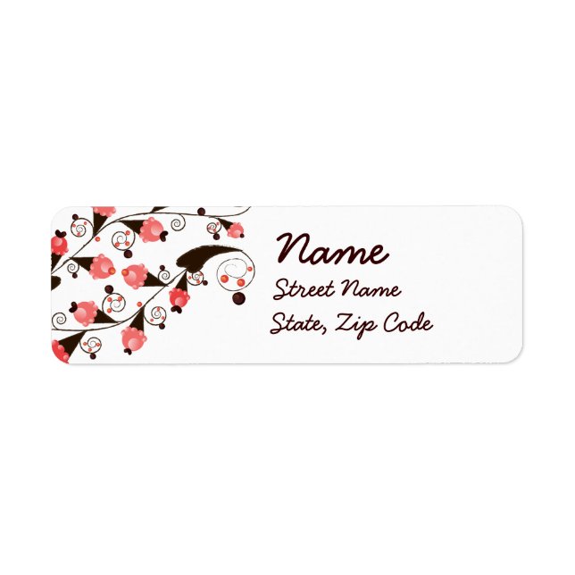 Ice Cream Flower Pattern Return Address Label (Front)