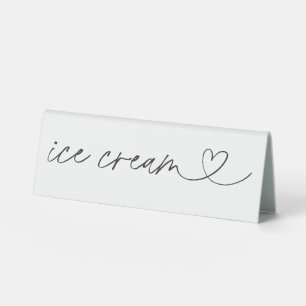 Ice Cream Food Label Wedding Party Acrylic Sign